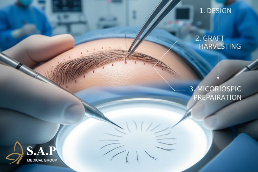 How is Microscopic Eyebrow Transplantation Performed Sap Medical Group Eyebrow Transplantation