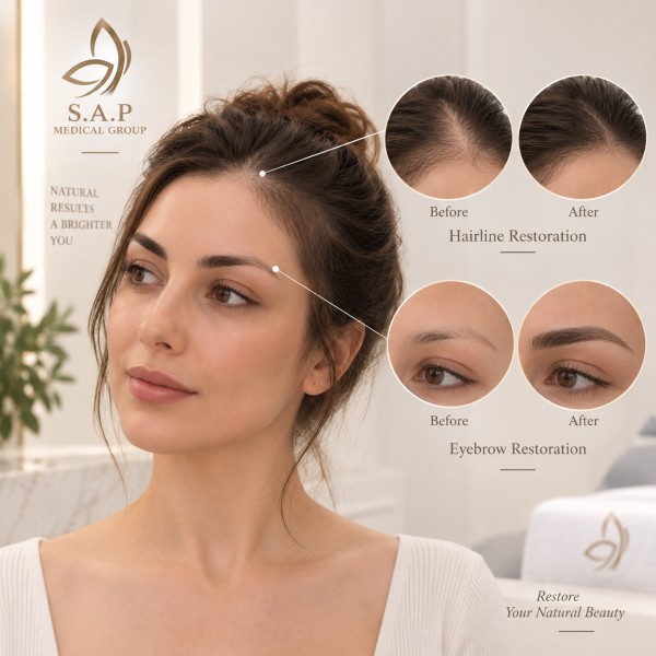 Combined Eyebrow and Hair Transplant for Women